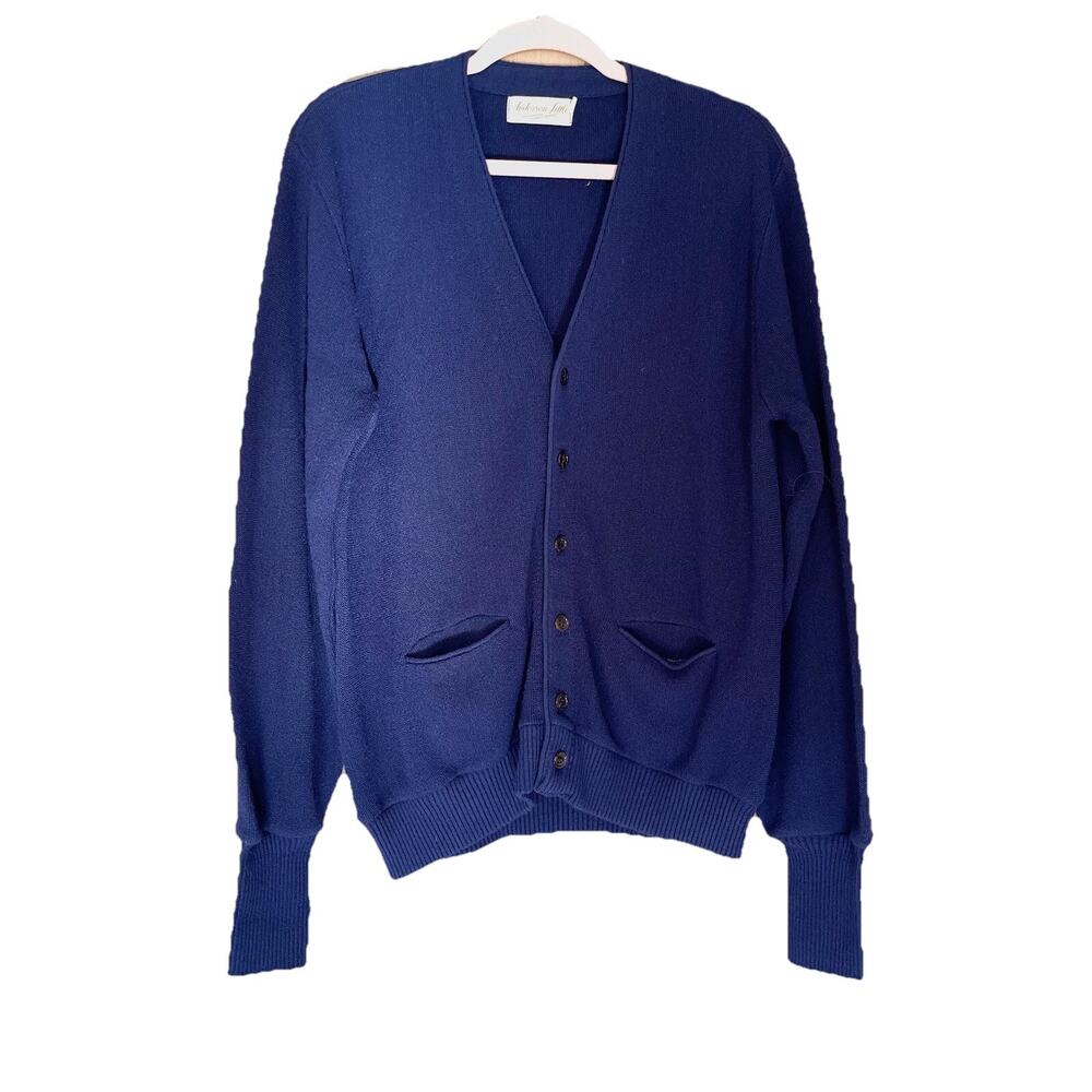 Vintage Anderson Little Navy Blue Cardigan Men’s Sz M Grandpa Sweater Pockets